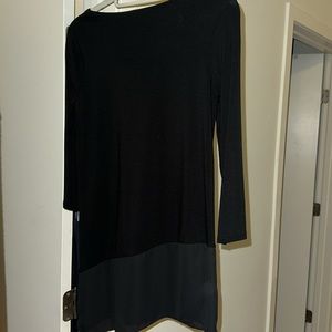 Vince Camuto Black 3/4 length sleeve dressy angled black shirt